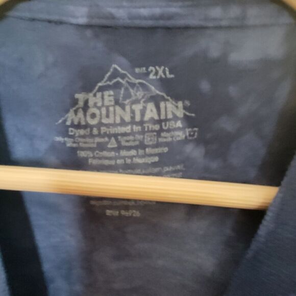 The Mountain America USA Bald Eagle Light Blue Marble Tie Dye T-Shirt Adult Size - Picture 2 of 3